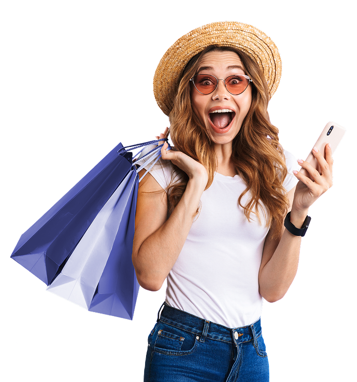 Frau mit Shoppingt&uuml;ten